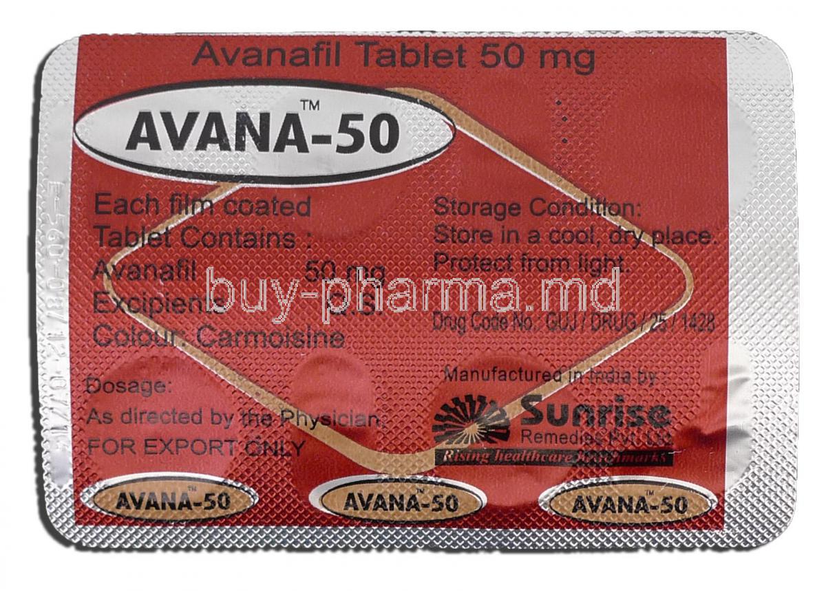Avana 50 mg Sverige
