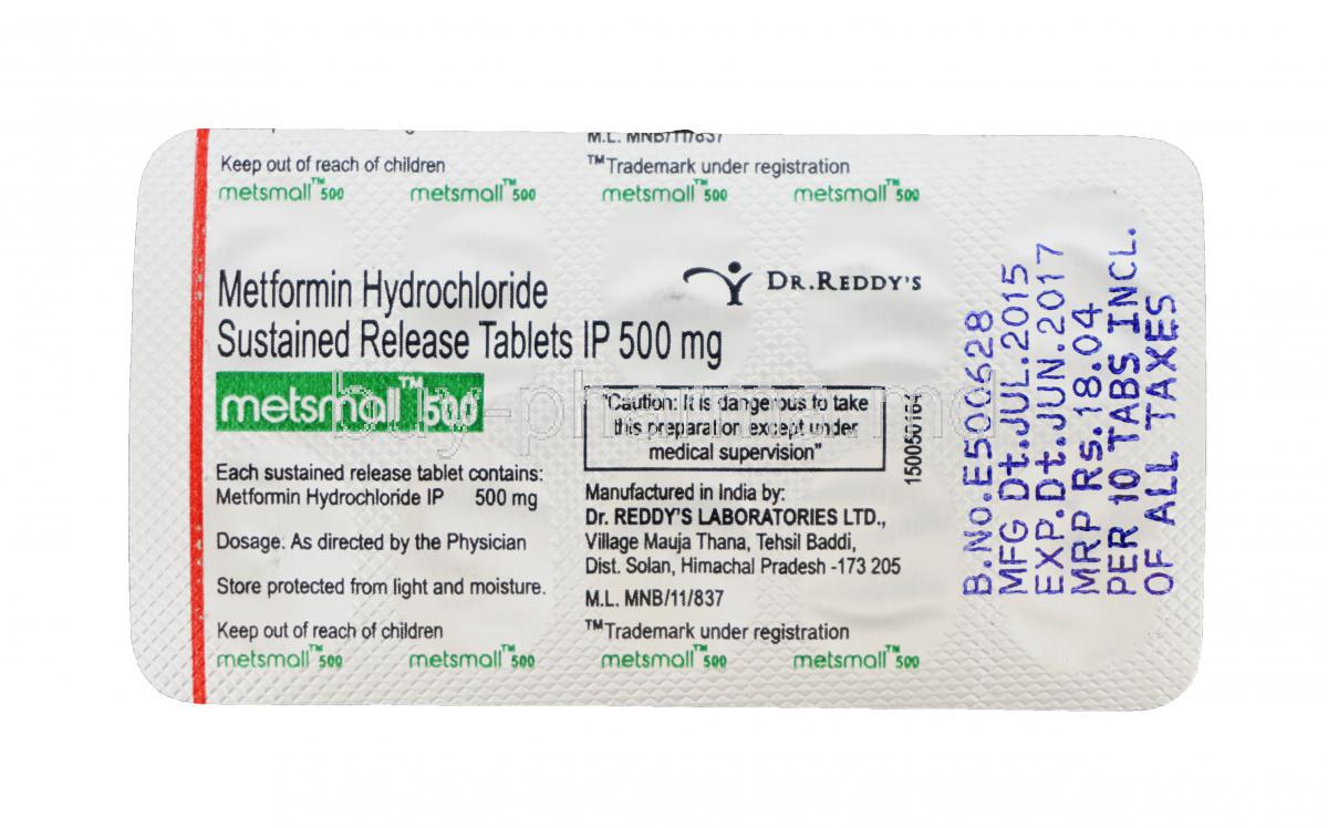 metformin sr 500 mg price