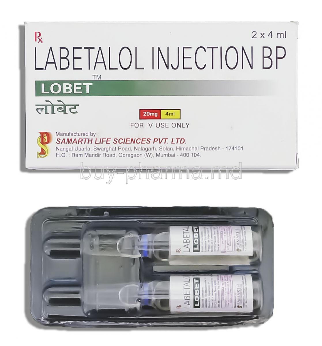 Lobet, Generic Normodyne/ Trandate, Labetalol Injection
