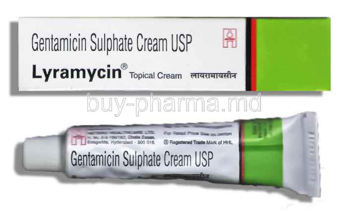 Lyramycin Cream, Generic Gentamicin, Gentamicin Sulphate 0.1% w/w 15gm, cream