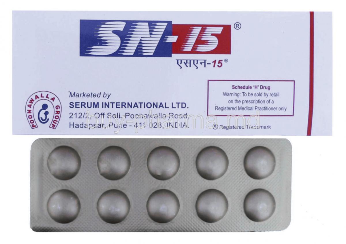 SN-15, Serratiopeptidase/ Nimesulide 15 mg/ 100 mg Tablet (Serum International)