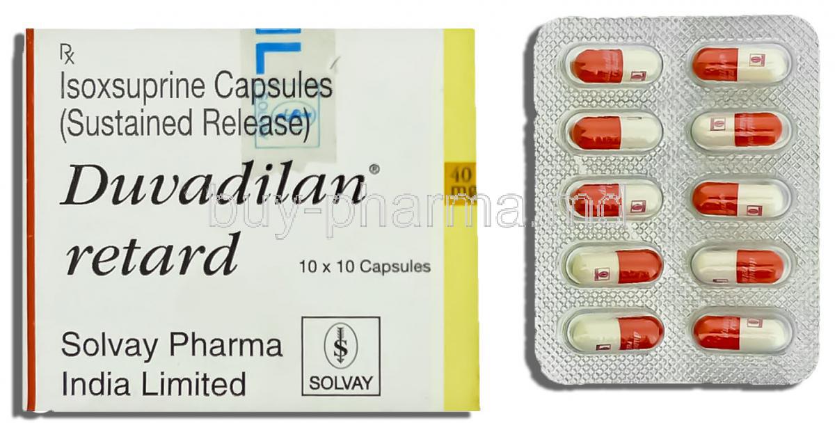 Duvadilan, Generic Vasodilan,  Isoxsuprine Hydrochloride 10 Mg Tablet (Solvay Pharma)