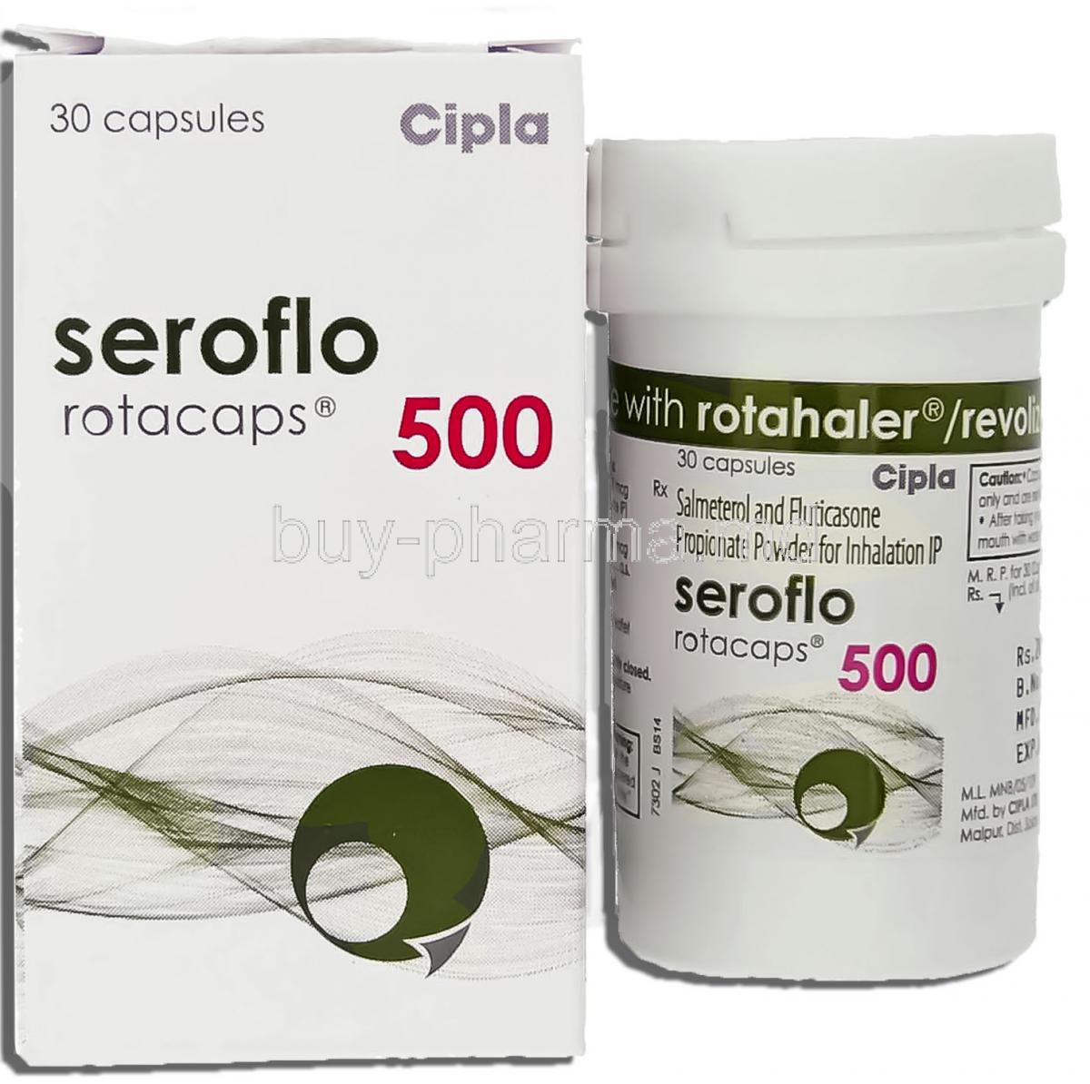 Seroflo, Generic Advair,  Salmeterol/ Fluticasone Propionate 50 Mcg/ 500 Mcg Rotacap (Cipla)