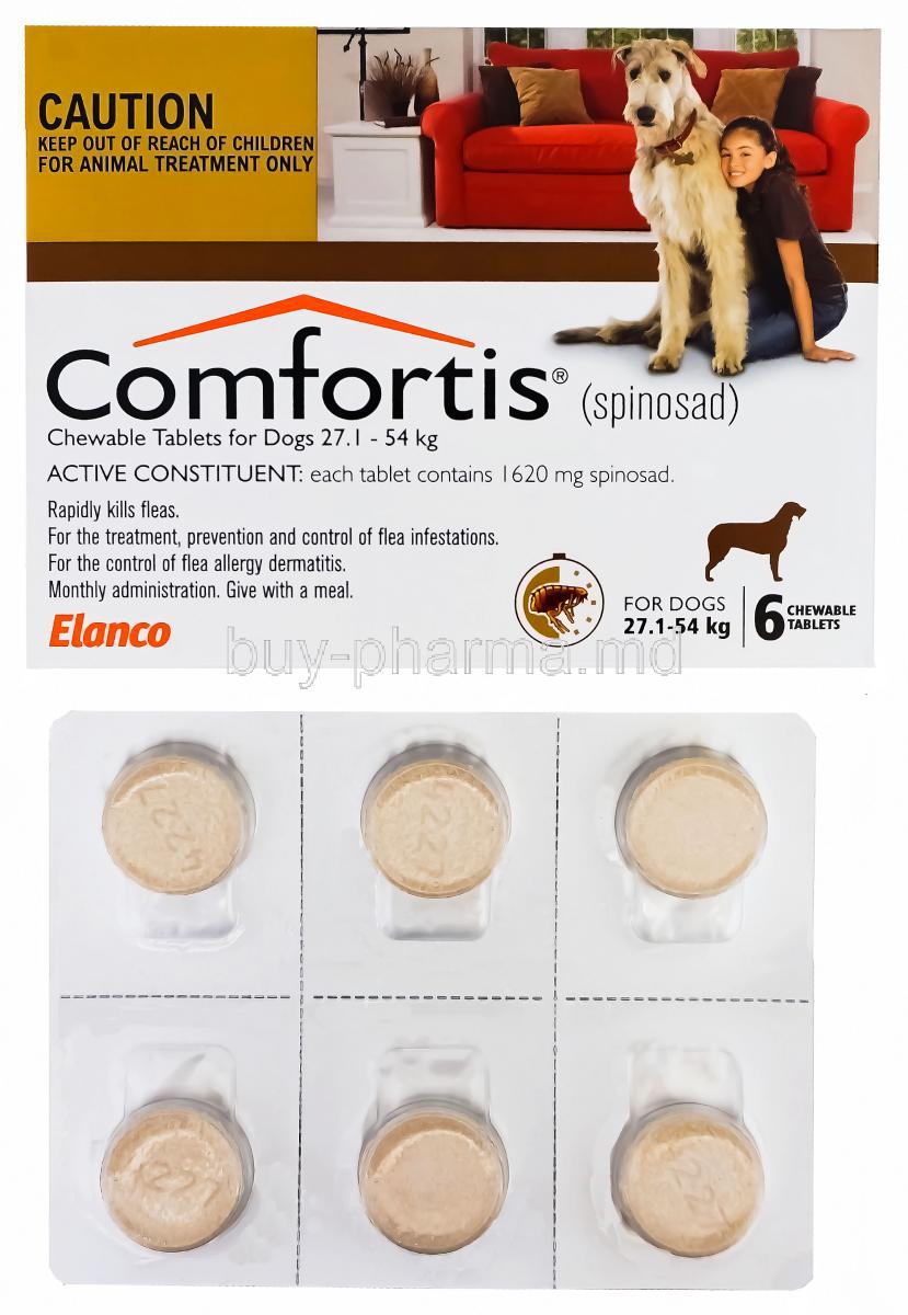 Comfortis Chewable Tablets for Dogs, Spinosad 1620mg