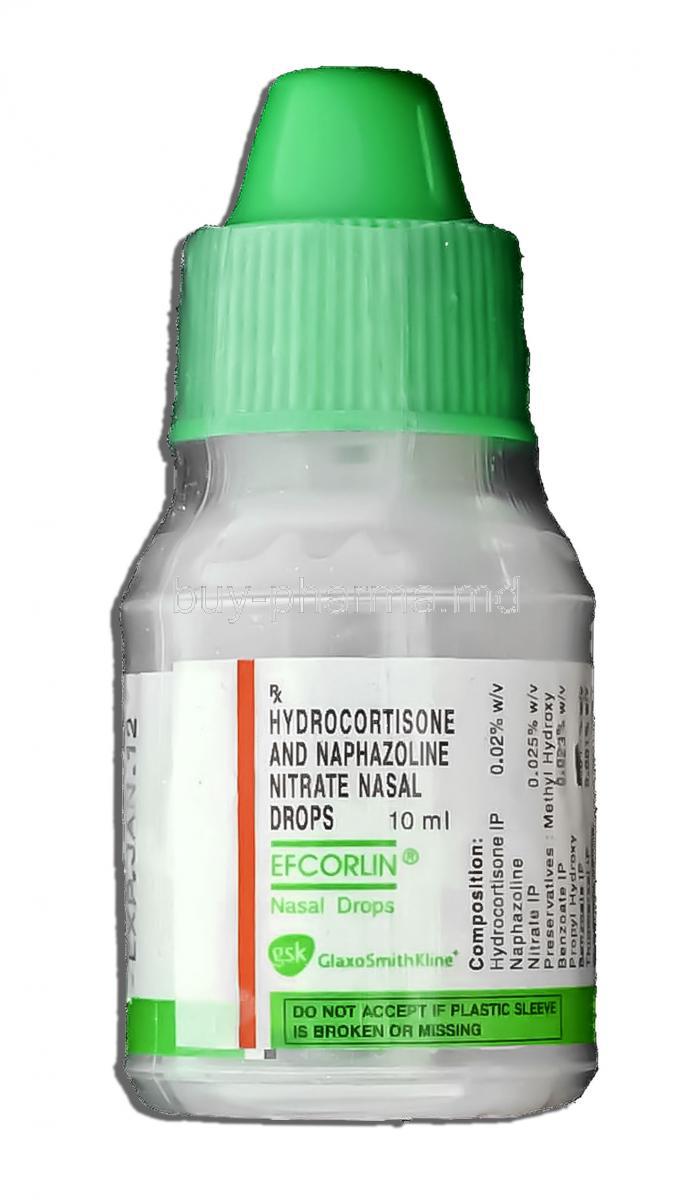 Efcorlin, Hydrocortisone/ Naphazoline Nitrate 10 ml Nasal Drops (GSK)