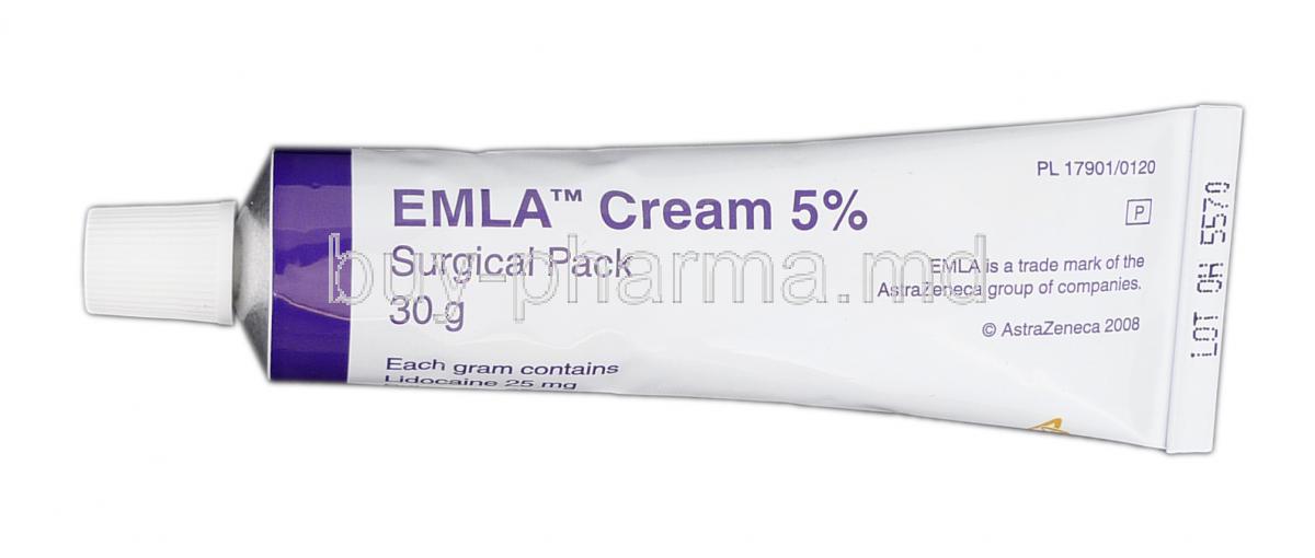 Emla 5% 30g Cream, Brand Emla, Lidocaine 25 mg Prilocaine 25 mg, Tube