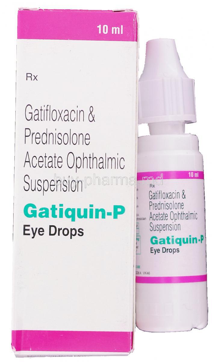 Gatiquin-P,  Gatifloxacin/ Prednisolone Acetate  0.3% / 1% 5 Ml Ophthalmic Suspension Eye Drops (Cipla)