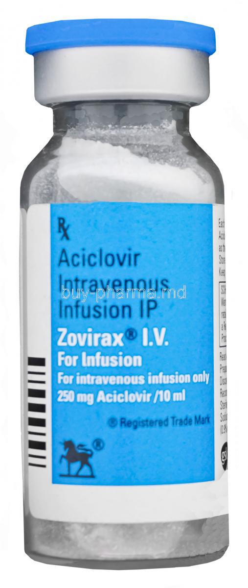 Zovirax IV, Aciclovir Intravenous Infusion 250mg per 10ml Vial