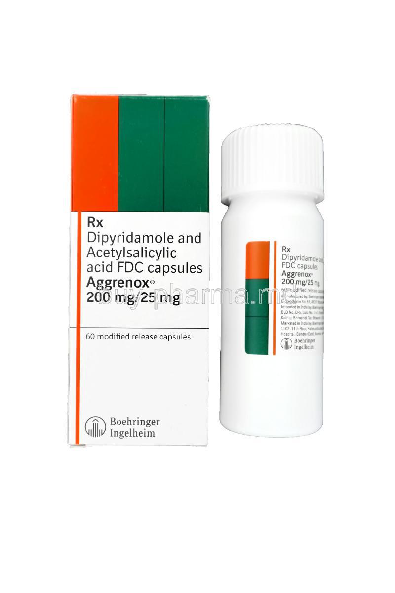 Aggrenox, Dipyridamole MR 200mg and Acetylsalicylic Acid 25mg