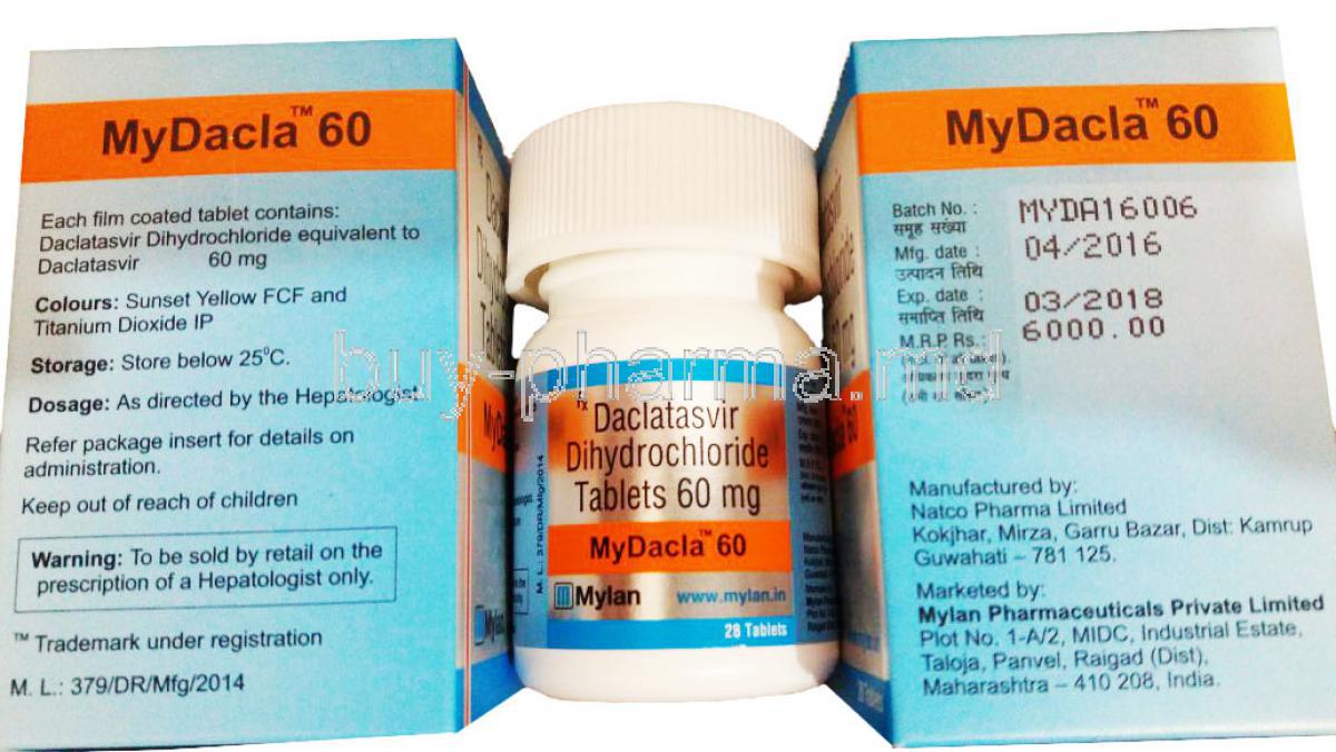 Daclahep, Daclatasvir Dihydrochloride, 28 tablets 60mg