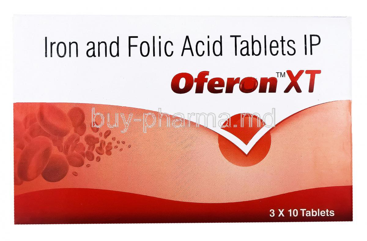Oferon XT, Iron/ Folic Acid tablets IP, 3 x 10 tabs