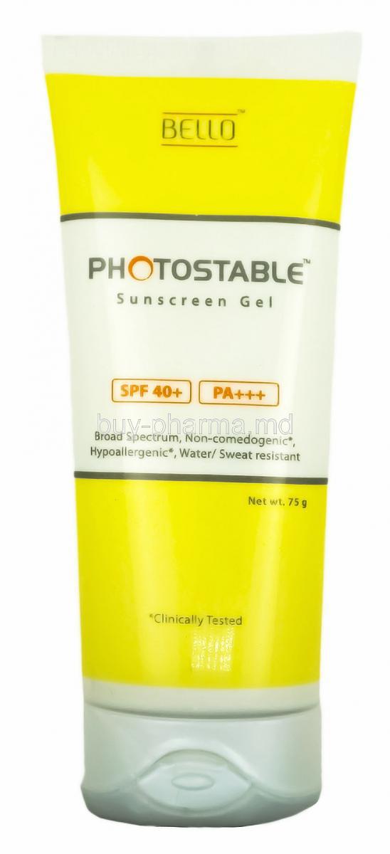 Photostable Sunscreen Gel, tube