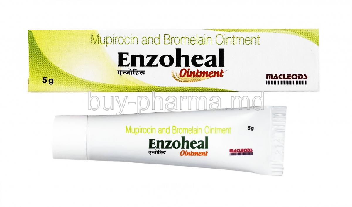 Enzoheal Ointment, Bromelain and Mupirocin Topical