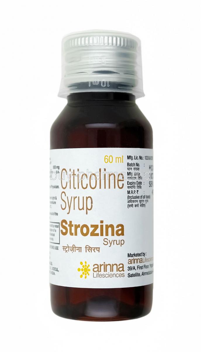 Strozina Syrup, Citicoline bottle