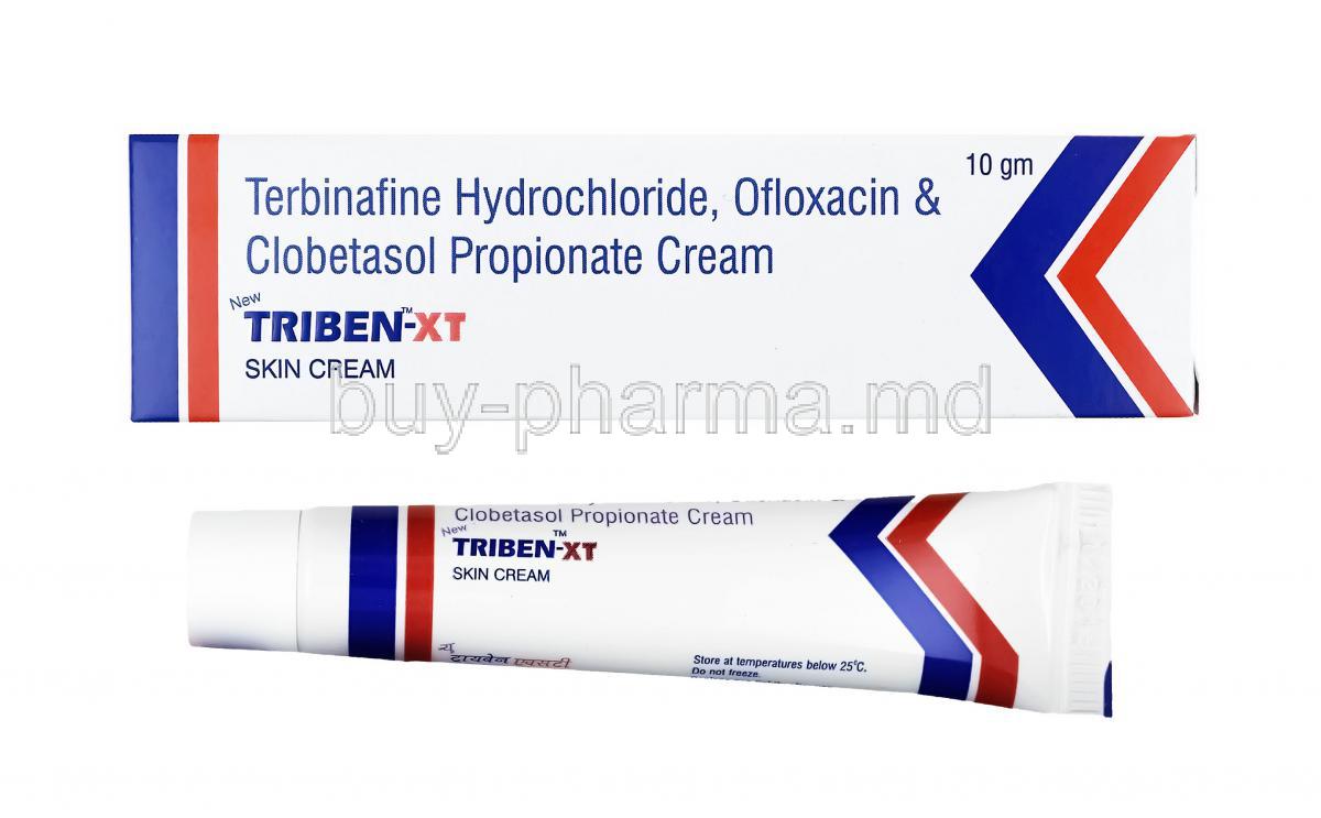 Triben XT Cream, Clobetasol, Ofloxacin, Ornidazole and Terbinafine