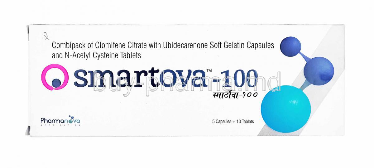 Smartova Combipack, Clomifene, Coenzyme Q10 and Acetylcysteine 100mg