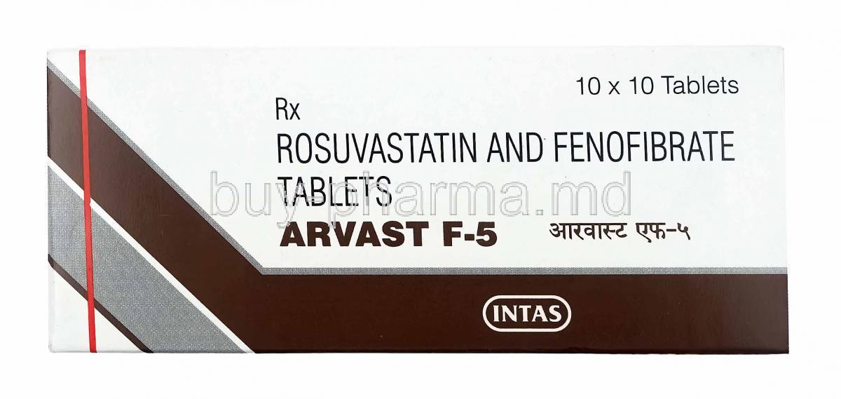 Arvast F, Fenofibrate and Rosuvastatin 5mg