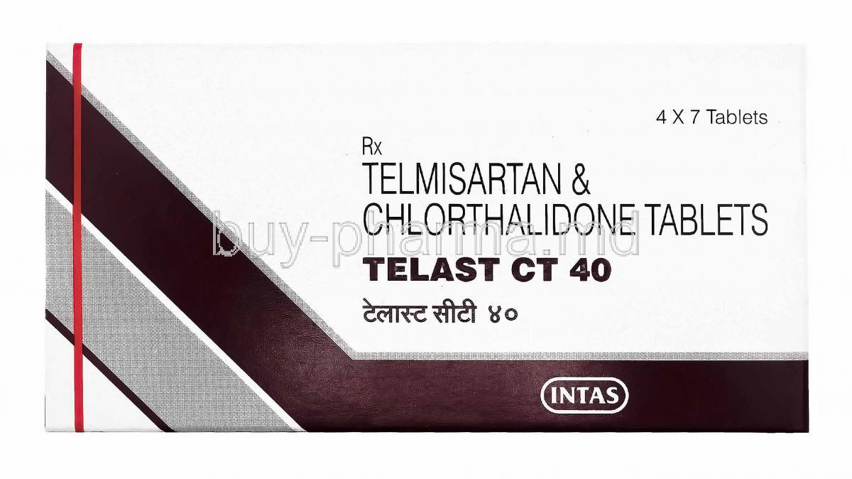 Telast CT, Telmisartan and Chlorthalidone 40mg