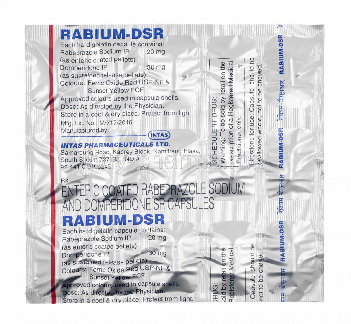 Rabium-DSR, Domperidone and Rabeprazole capsules