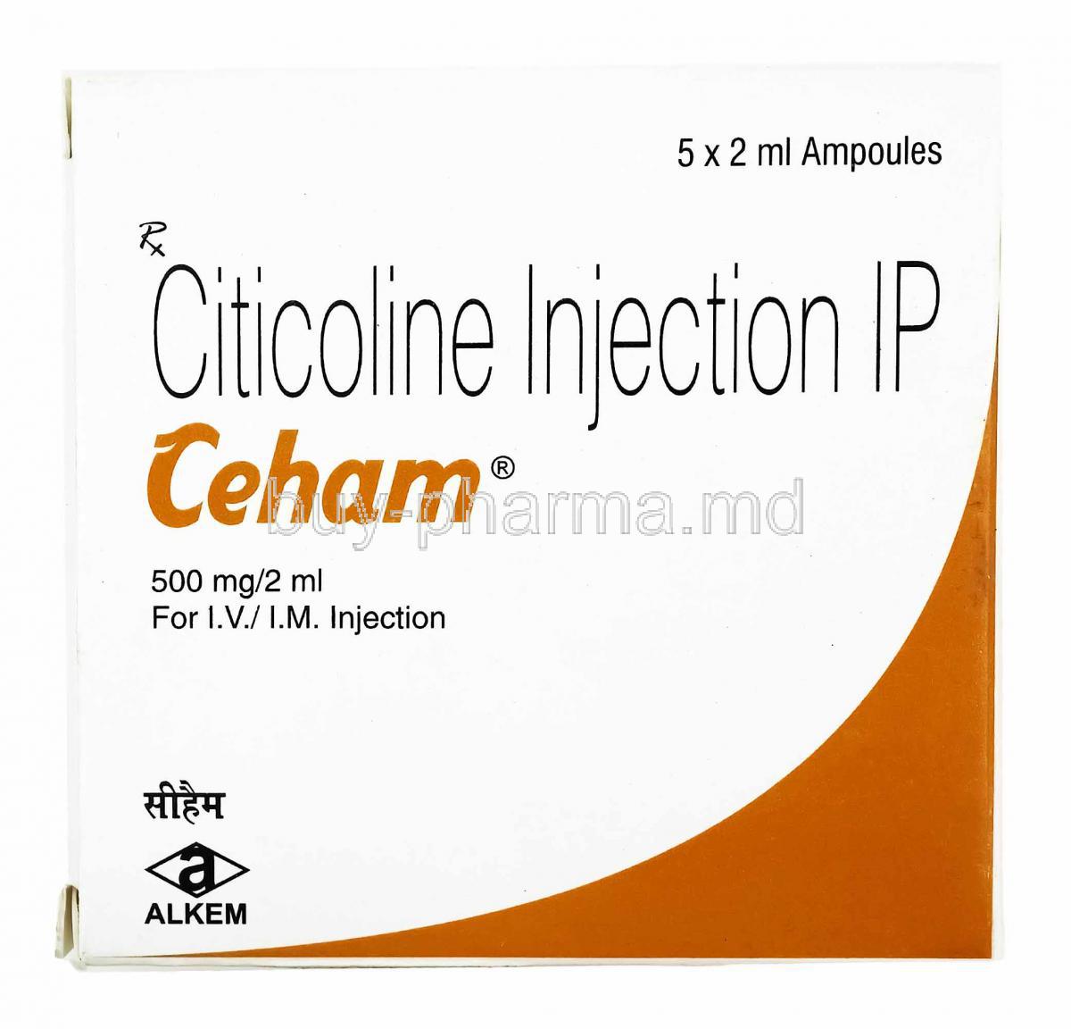 Ceham Injection, Citicoline 500mg