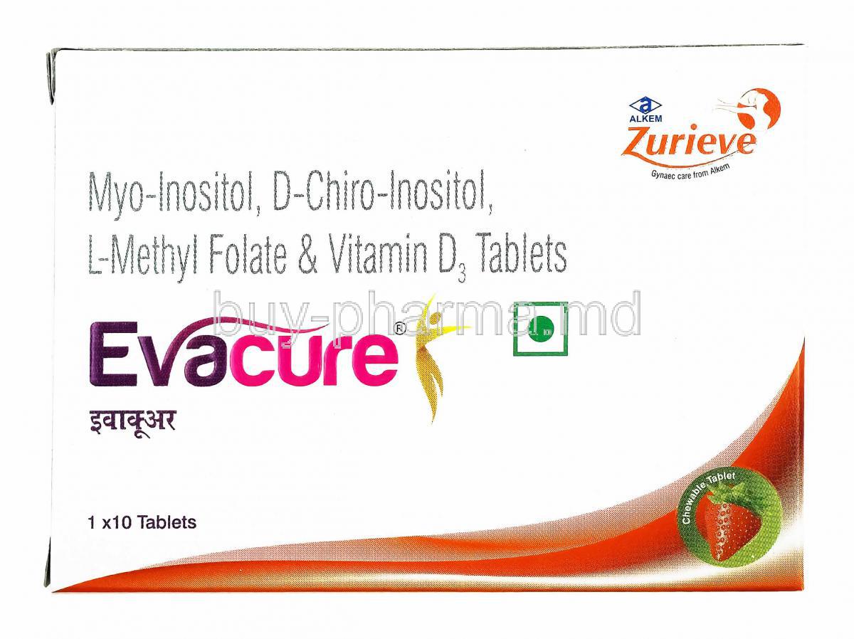 Evacure, Myo-Inositol, L-Methyl folate, D- Chiro Inositol and Vitamin D3