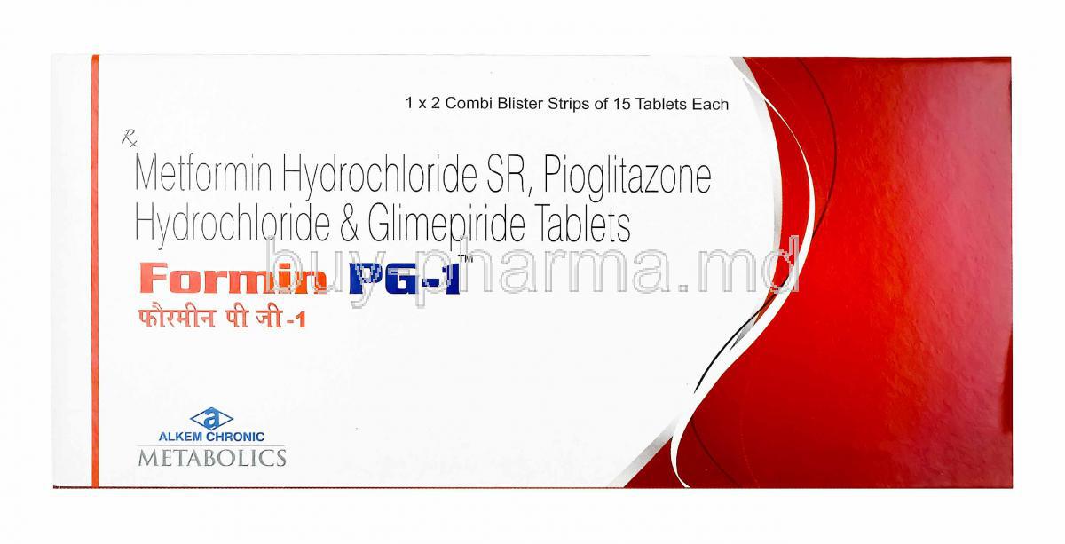 Formin PG, Glimepiride, Metformin and Pioglitazone 1mg