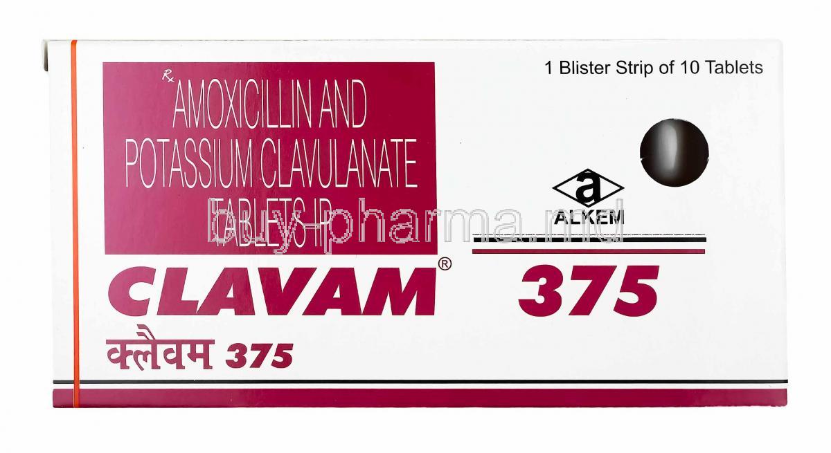 Clavam, Amoxicillin and Clavulanic Acid 375mg