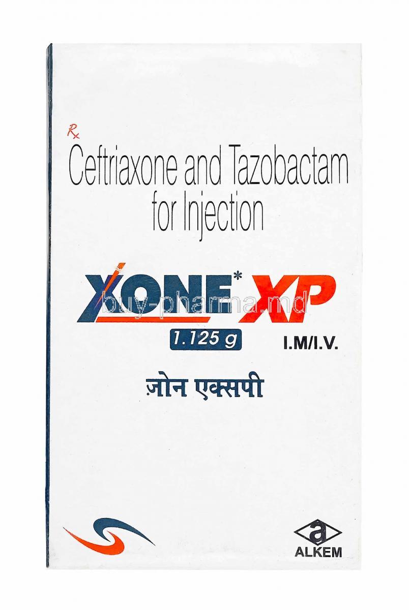 Xone XP Injection, Ceftriaxone and Tazobactum 1.125g