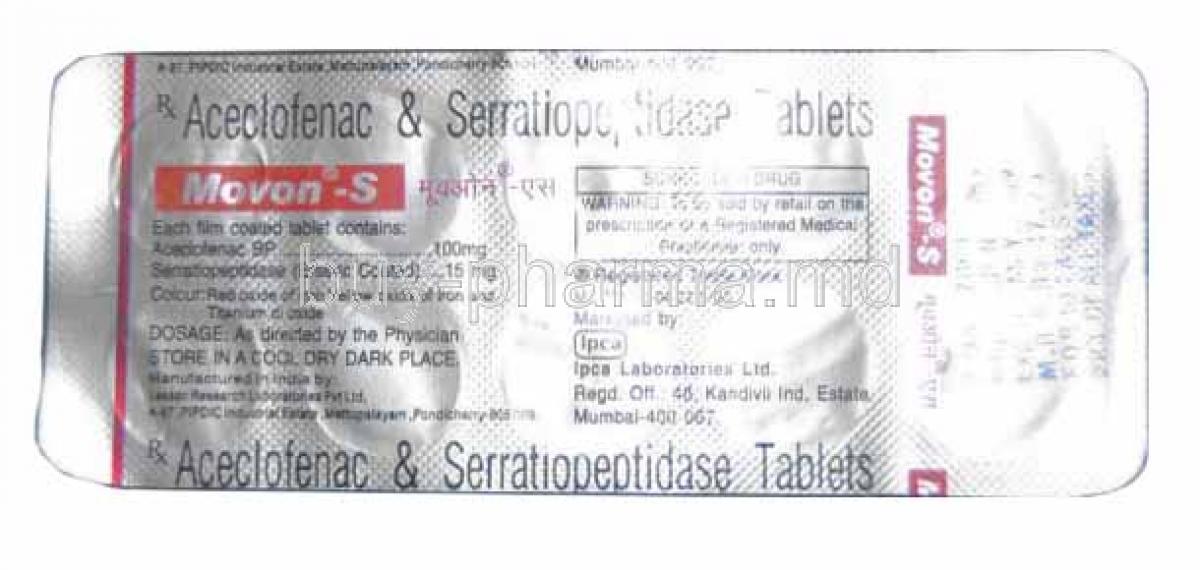 Aceclofenac and Serratiopeptidase tablets
