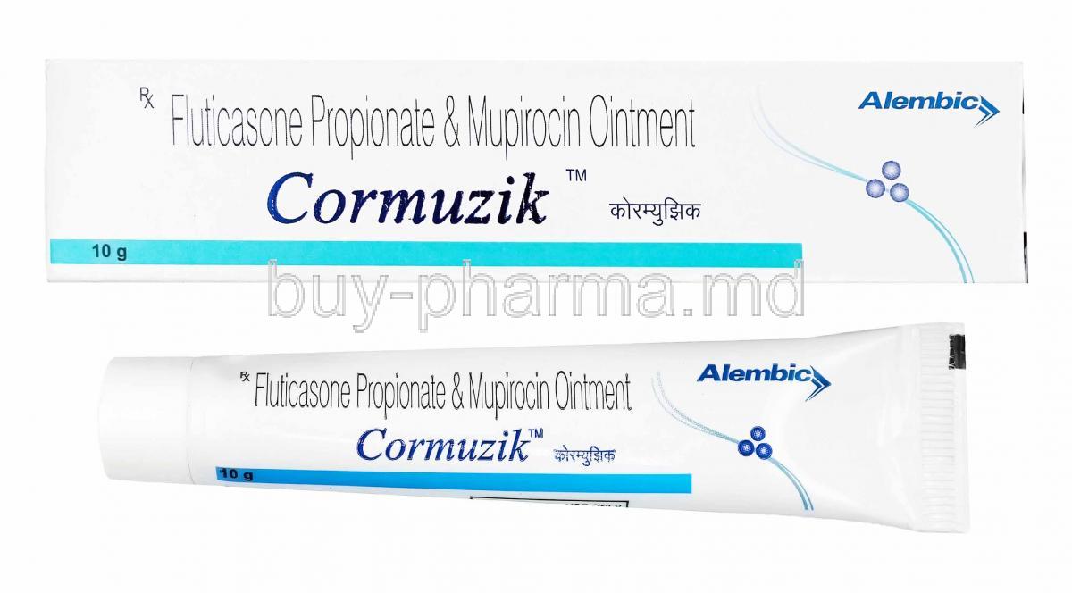 Cormuzik Ointment, Fluticasone and Mupirocin