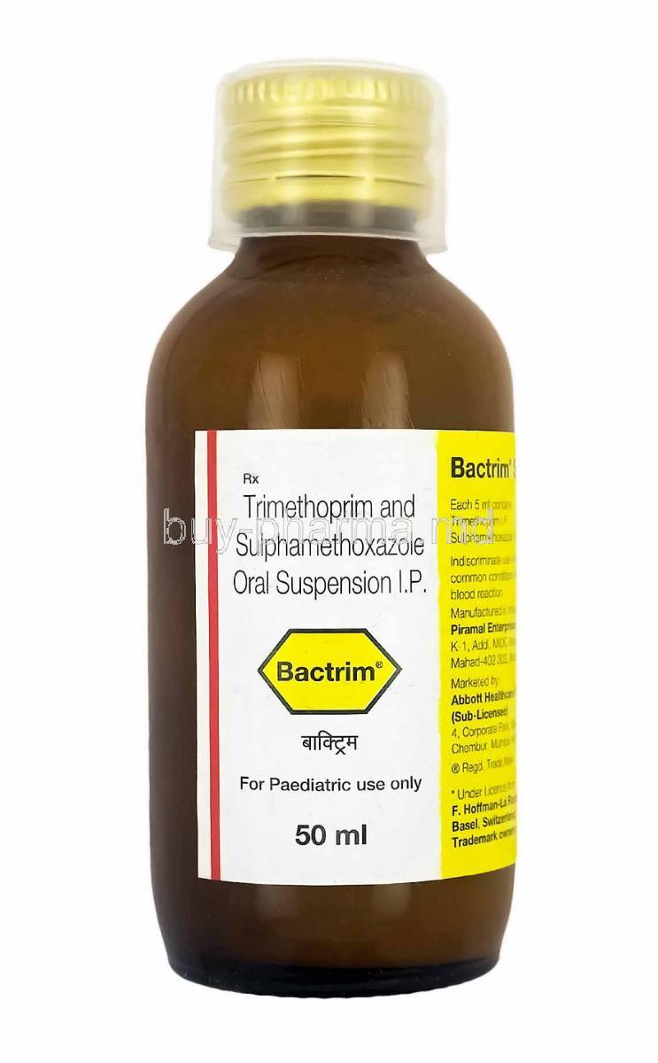 Bactrim Oral Suspension, Sulfamethoxazole and Trimethoprim bottle