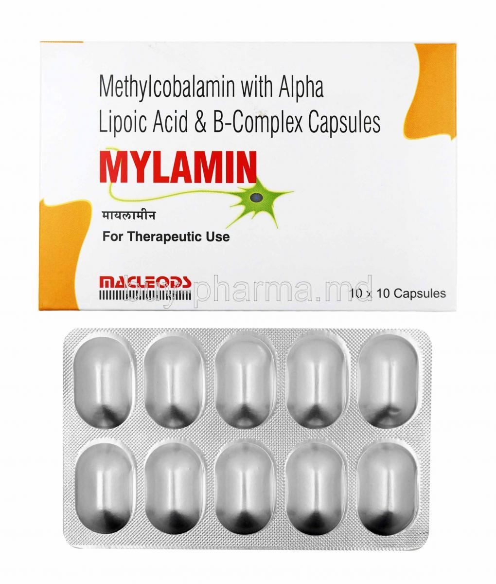 Mylamin box and capsules