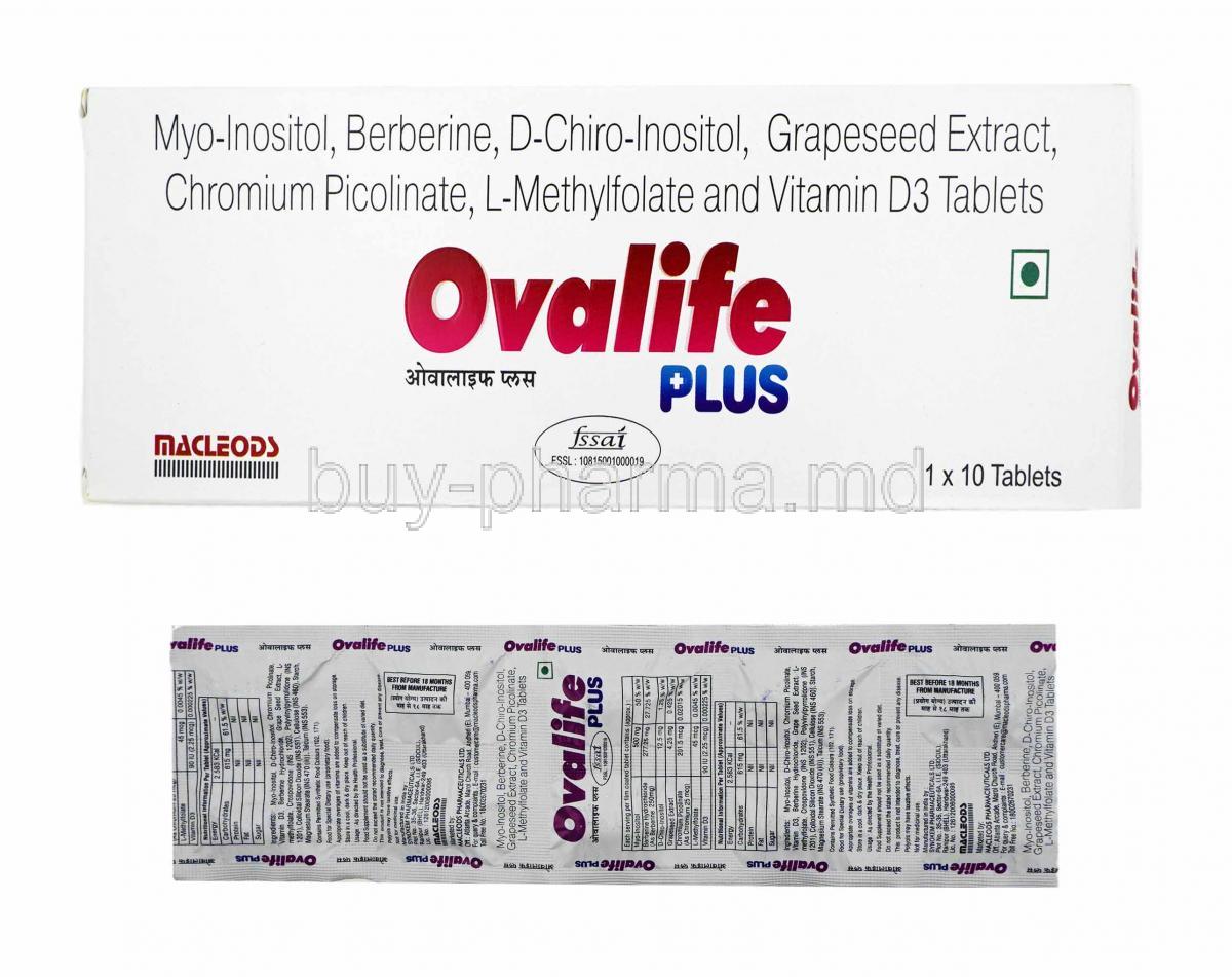 Ovalife Plus box and tablets