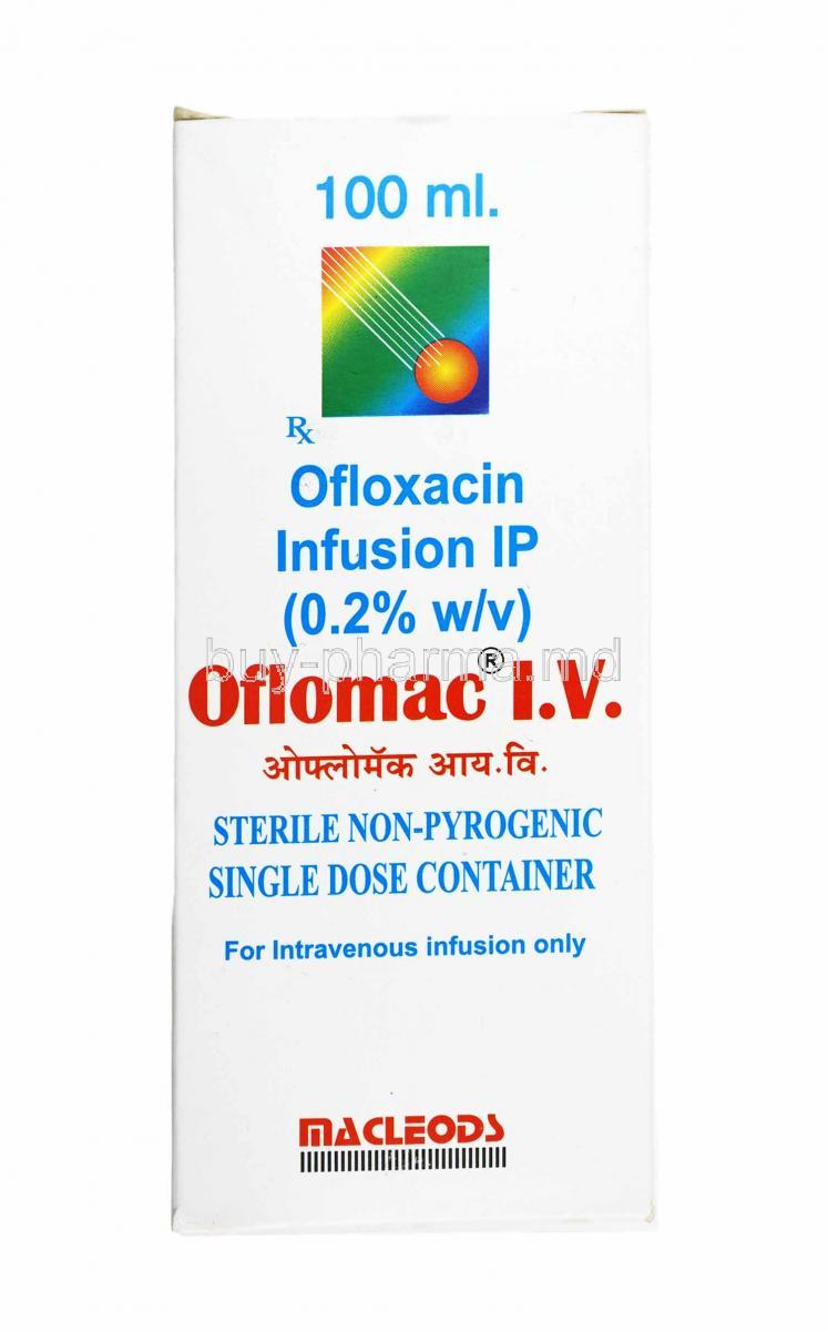 Oflomac I.V Infusion, Ofloxacin box