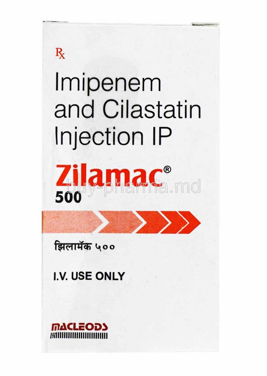 Zilamac Injection, Imipenem and Cilastatin 500mg box