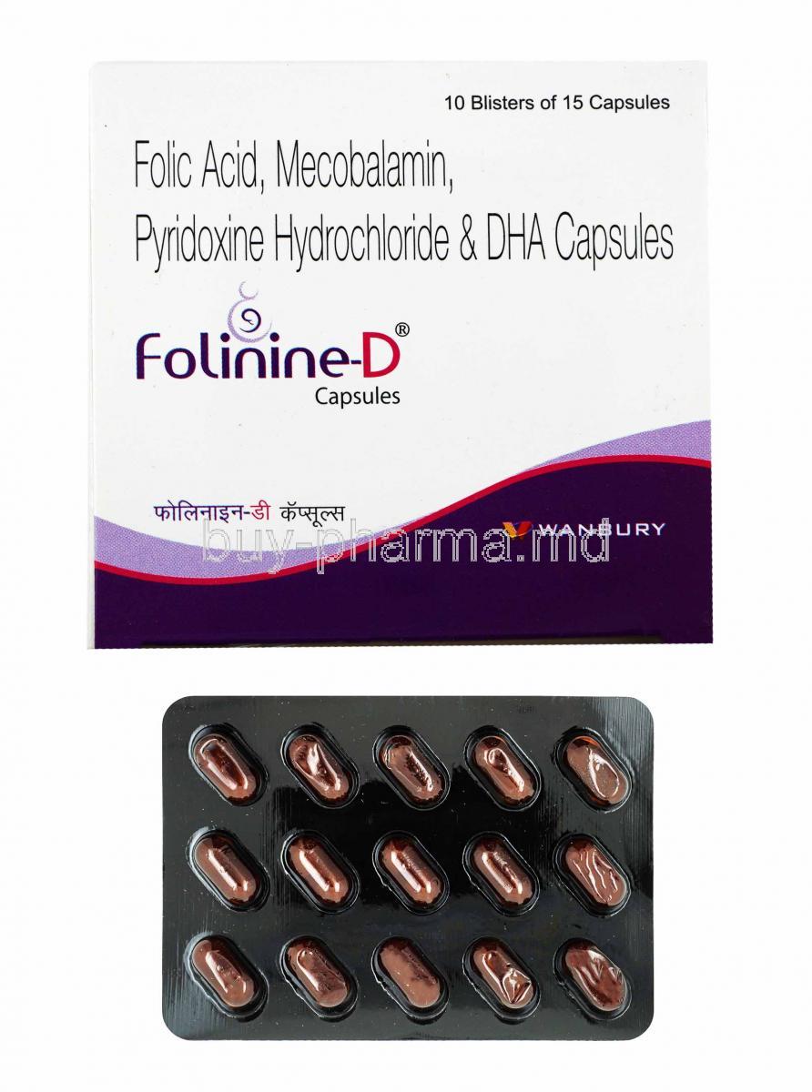Folinine-D box and capsules