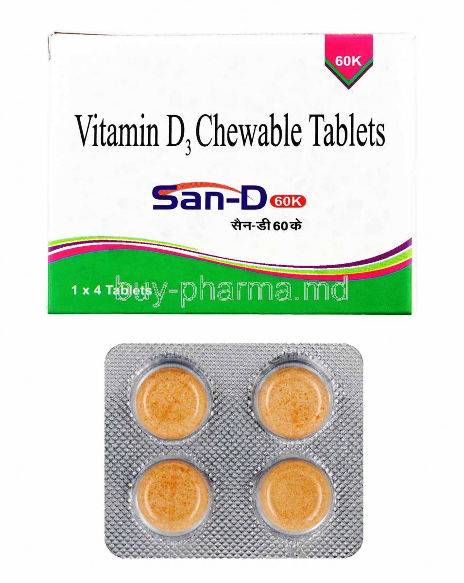 San-D, Cholecalciferol box and tablets