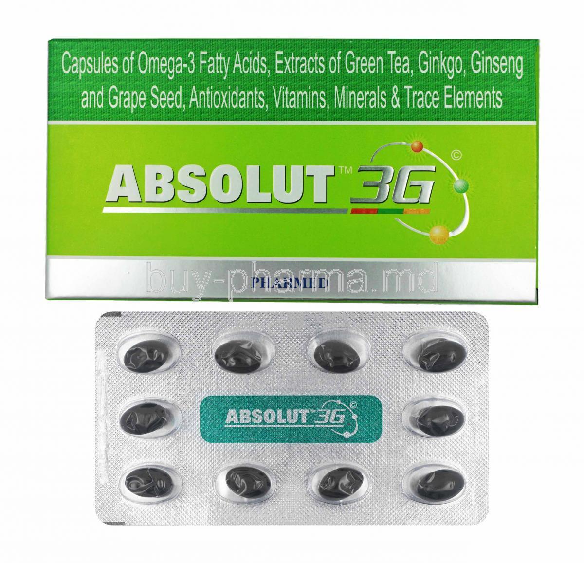 Absolut 3G box and capsules