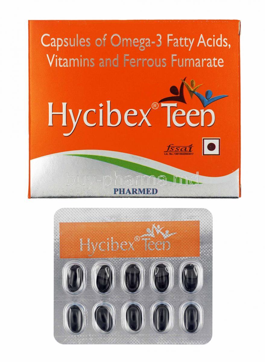 Hycibex Teen box and capsules
