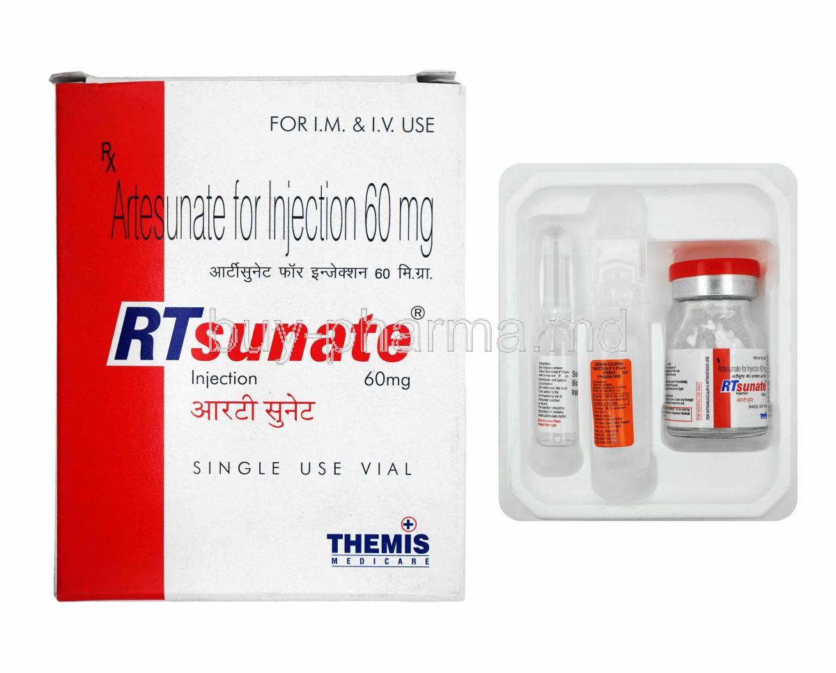 RTsunate Injection. Artesunate 60mg box and vial