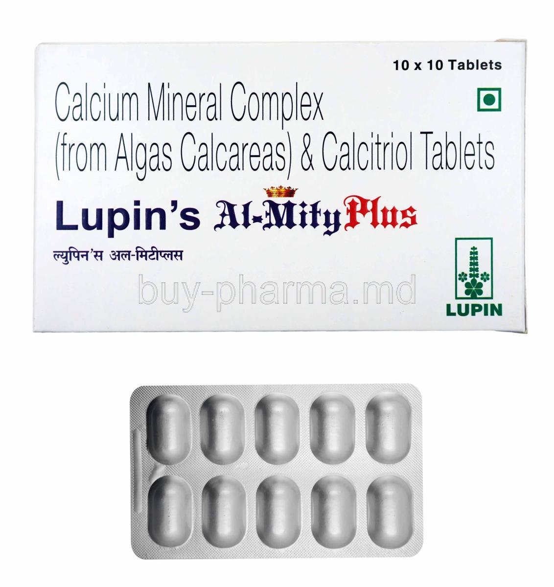 Al-Mity Plus, Calcium box and tablets