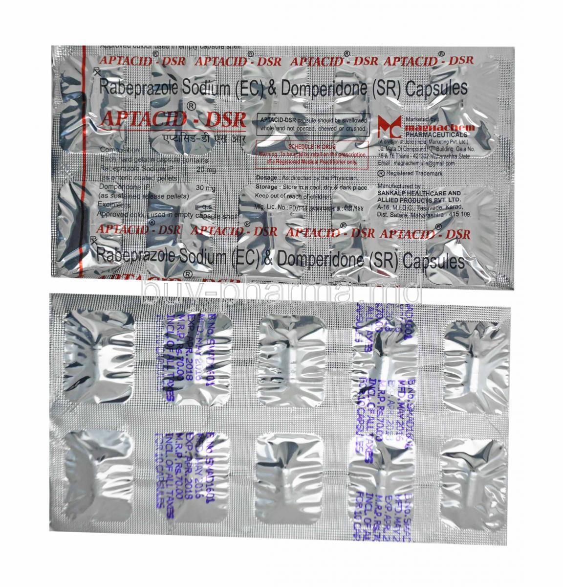 Aptacid-DSR, Rabeprazole and Domperidone capsules