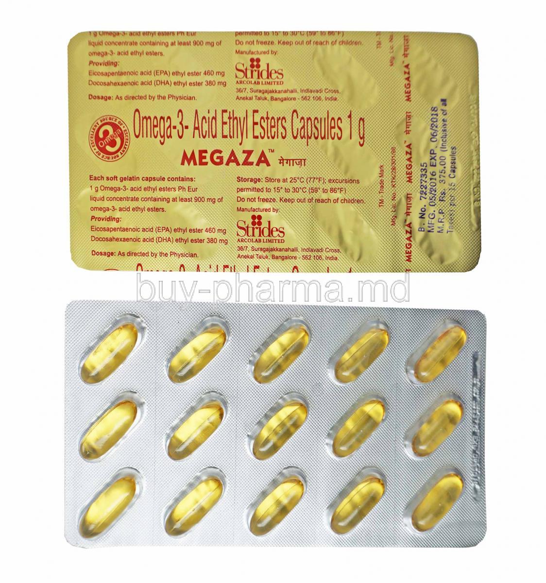 Megaza, Eicosapentaenoic acid and Docosahexaenoic acid capsules