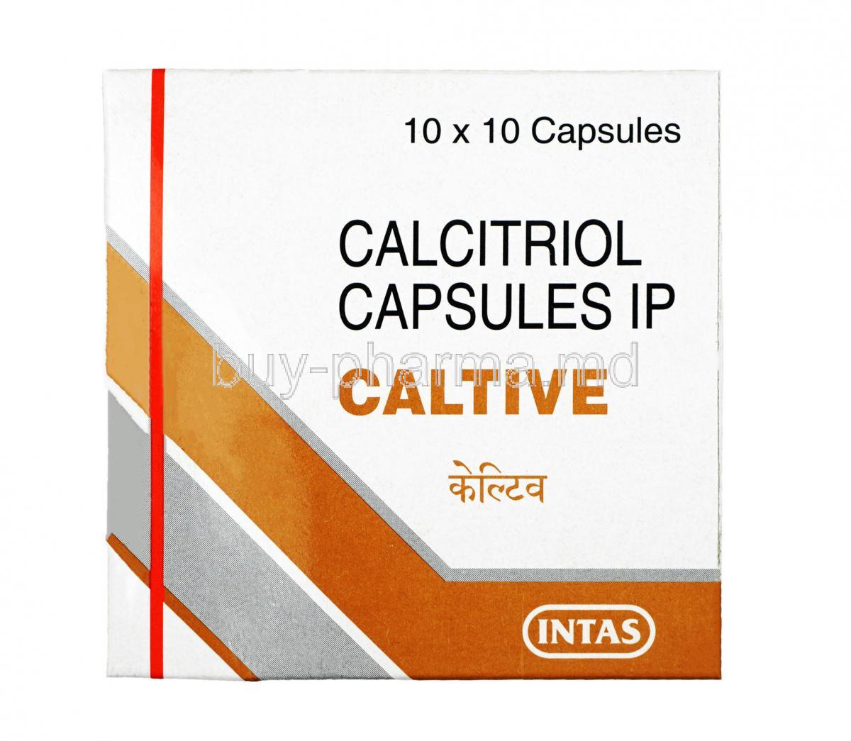 Caltive,Calctitriol,0.25mcg, Soft Gelatin Capsule, box