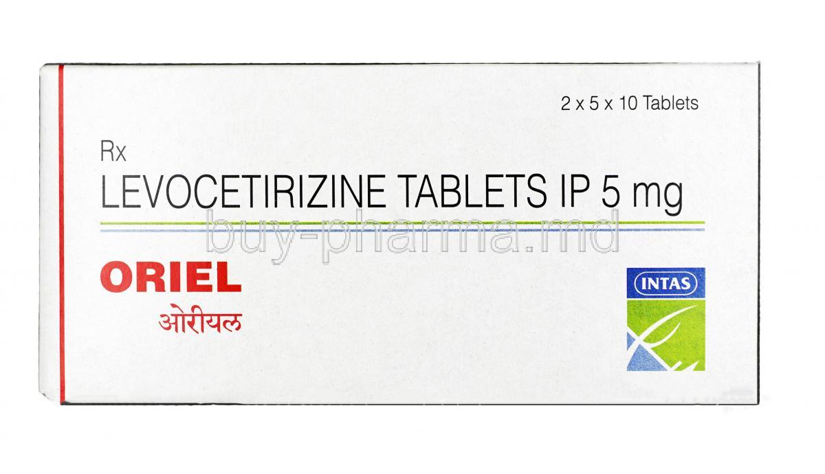 Oriel, Levocetirizine, 5 mg,Tablet, box