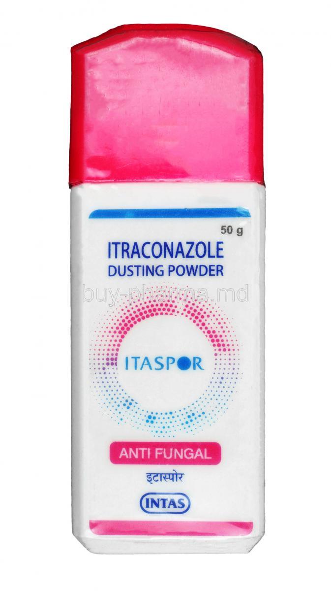 Itaspor Powder, Itraconazole, 1% ww, Bottle front view