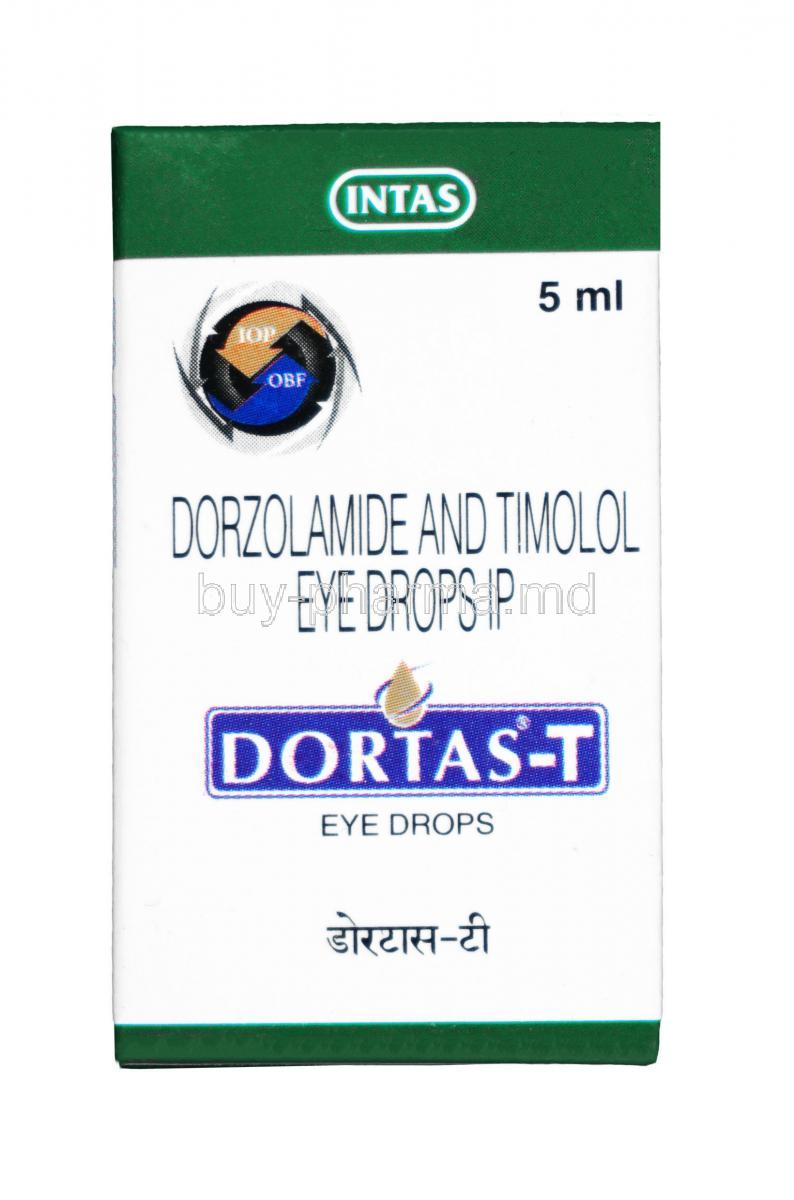 Dortas-T Eye Drop, Dorzolamide + Timolol, Bottle,5 ml, box