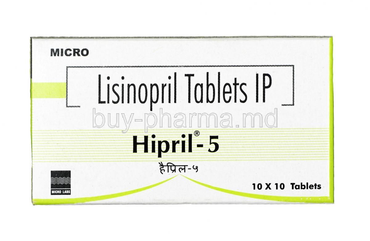 Hipril, Lisinopril 5 mg, Tablet, Box