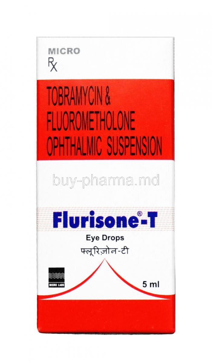 Flurisone T Eye  Ear Drops, Tobramycin 3mg + Fluorometholone 1mg, Eye Ear Drops 5ml, Box