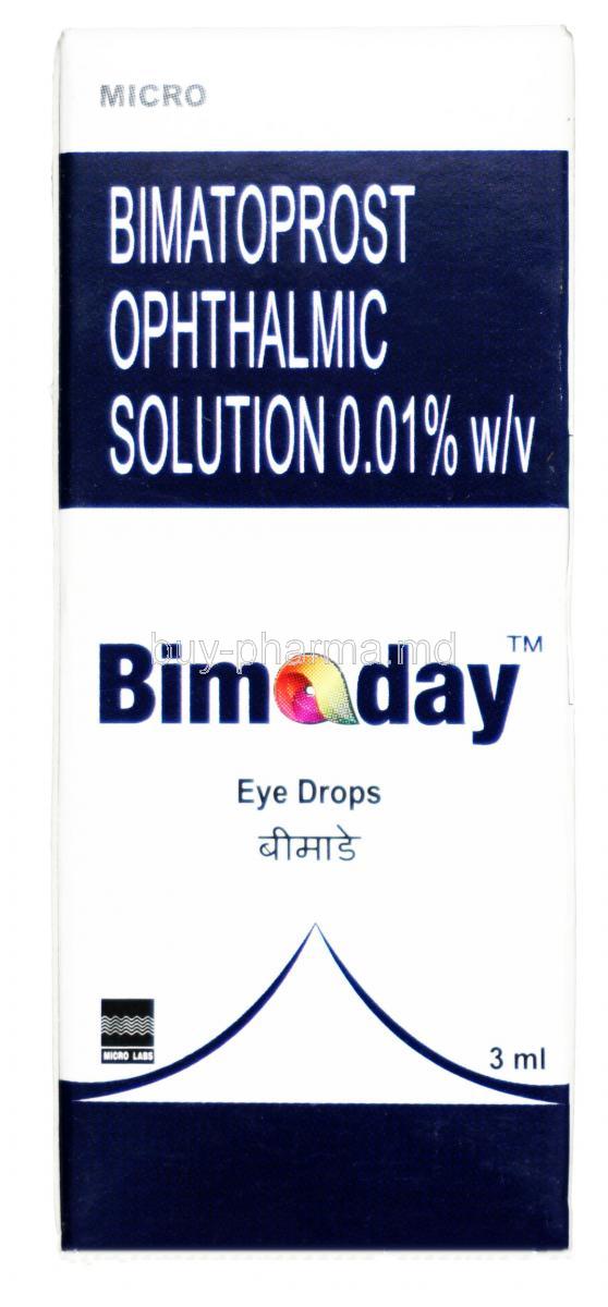 Bimaday Eye Drop, Bimatoprost 0.01% wv, Bottle, 3ml, Box